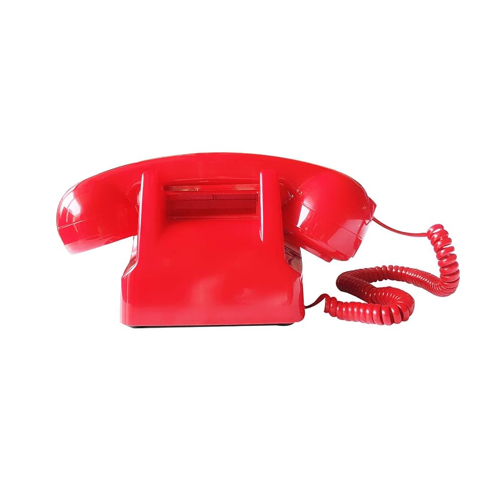 Amazon.com: 有線復古手機,TelPal Red 80 年代經典電話/固定電話